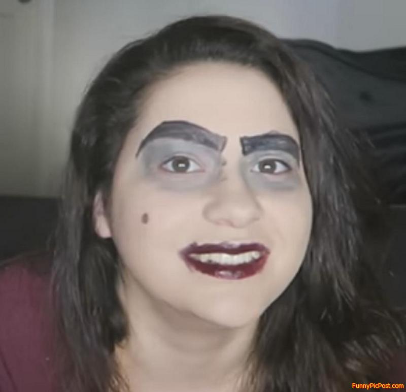reality hits hard on girl with drawn on eyebrows
