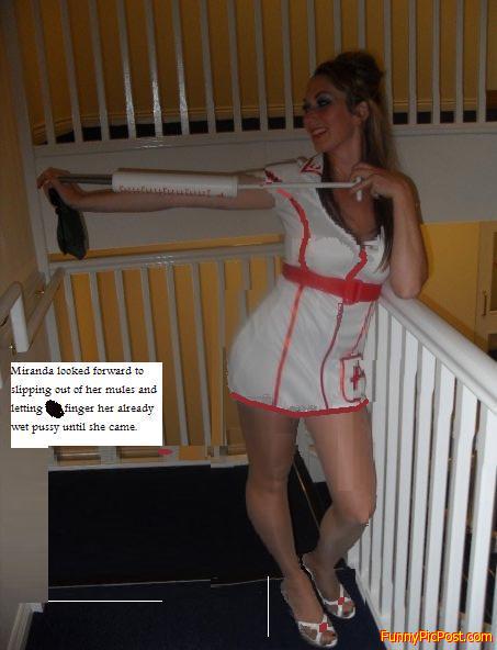 Sexy Nurse Uniform and Mules Fantasy Rendering